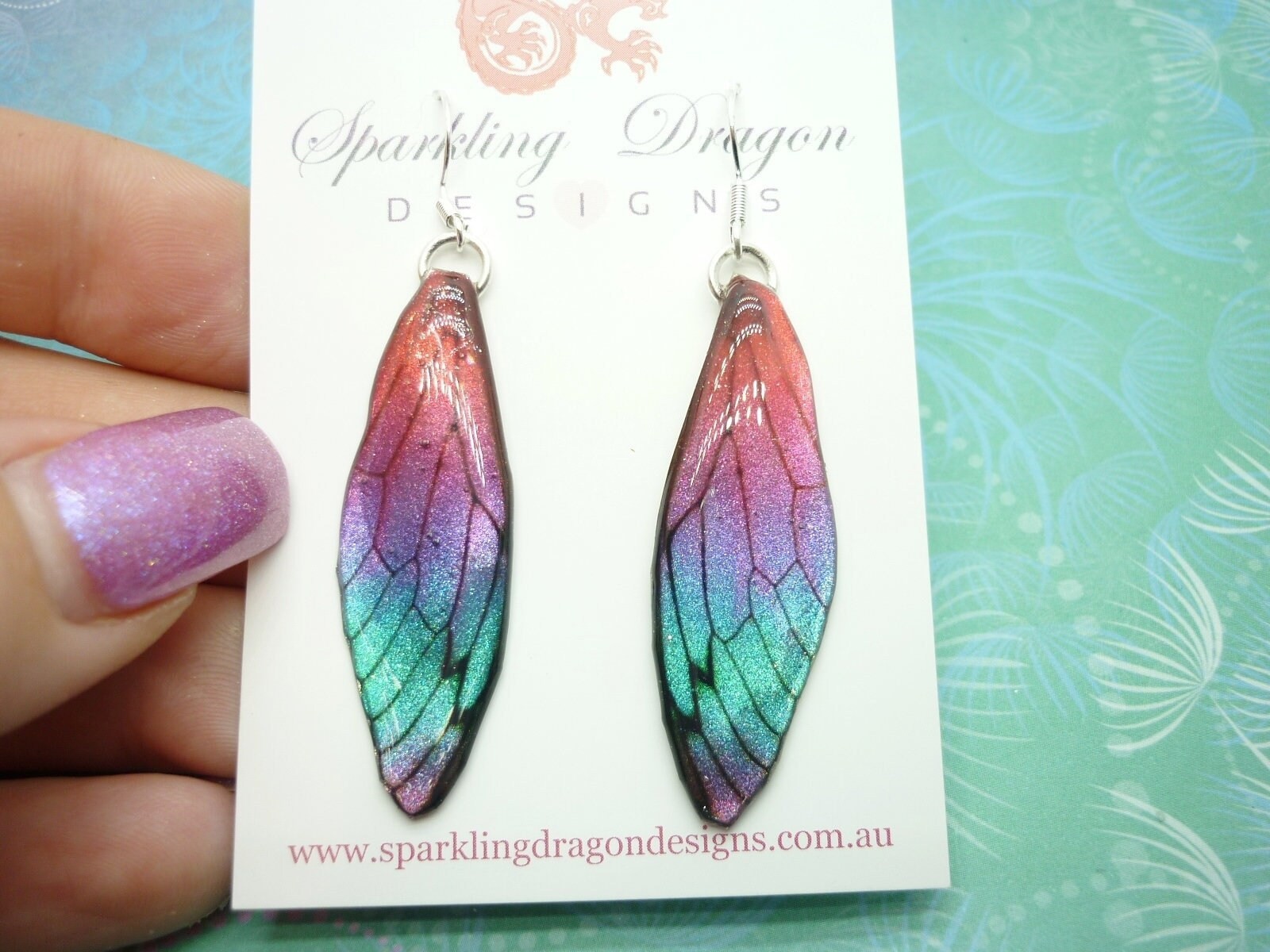Butterfly Earrings Pink Purple Blue Sparkle – Fairy Jewellery, Fun Gift for her