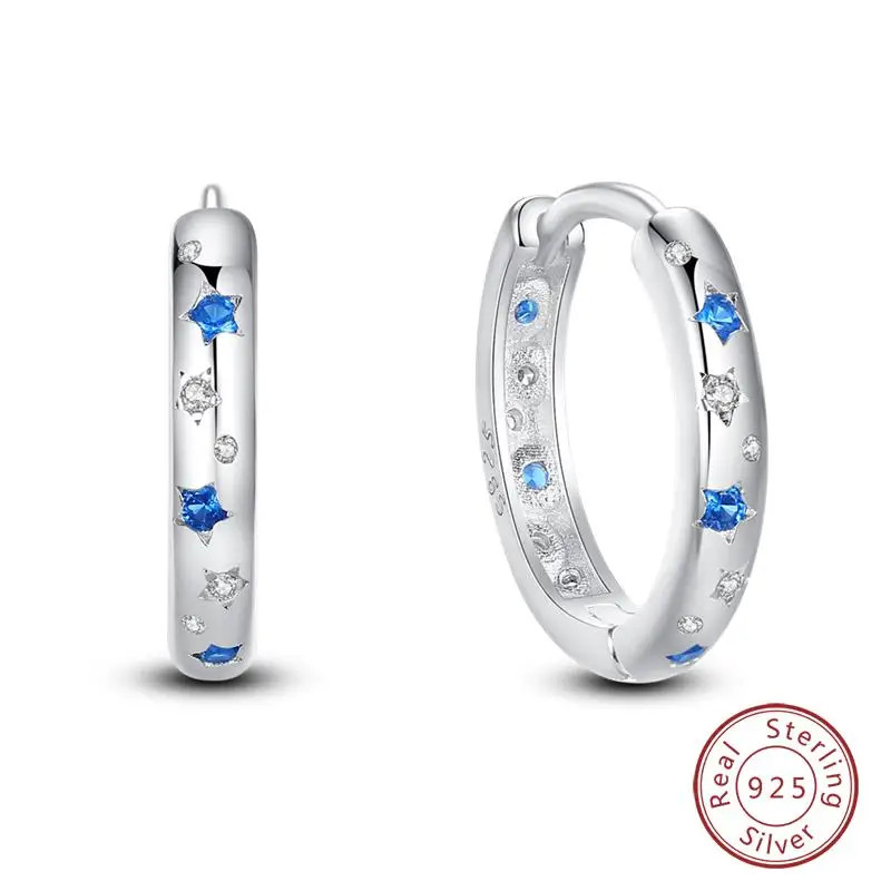 925 Sterling Silver Lotus Zircon Drop Earrings Women Wedding Classic Jewelry