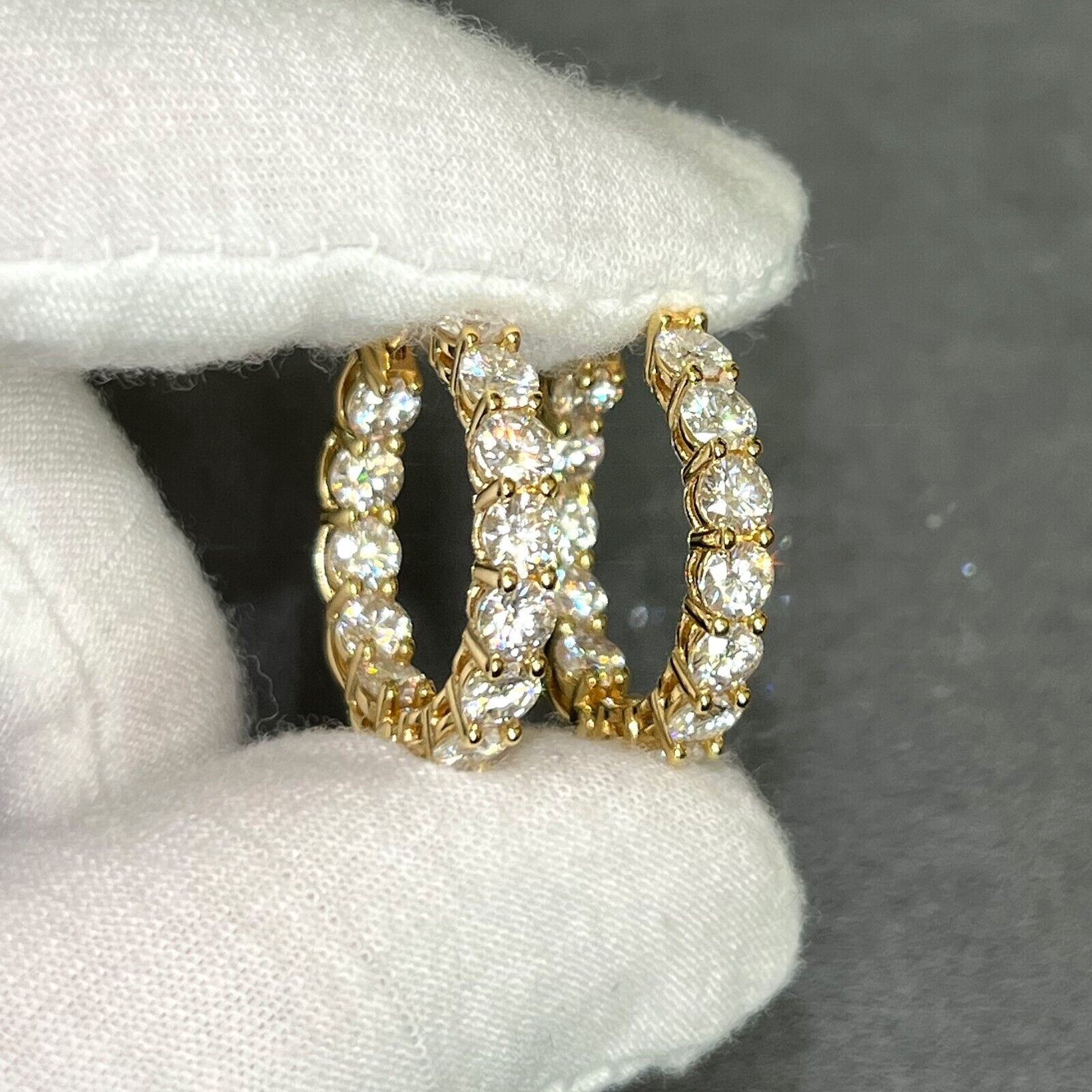 25MM 6.00 CTW Large Moissanite Hoop Earrings – Certified VVS1 – 925 Silver