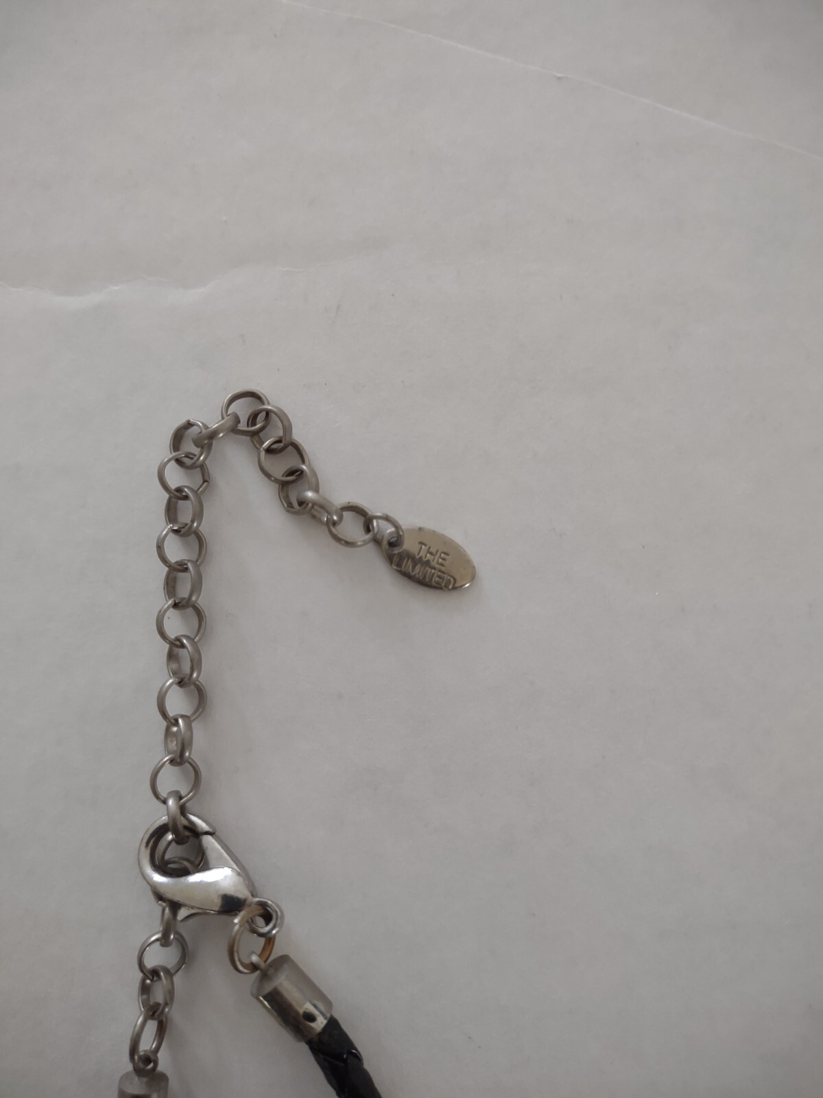 Vintage Silvertone Heart Pendant Choker Necklace Black Braided Leather Cord
