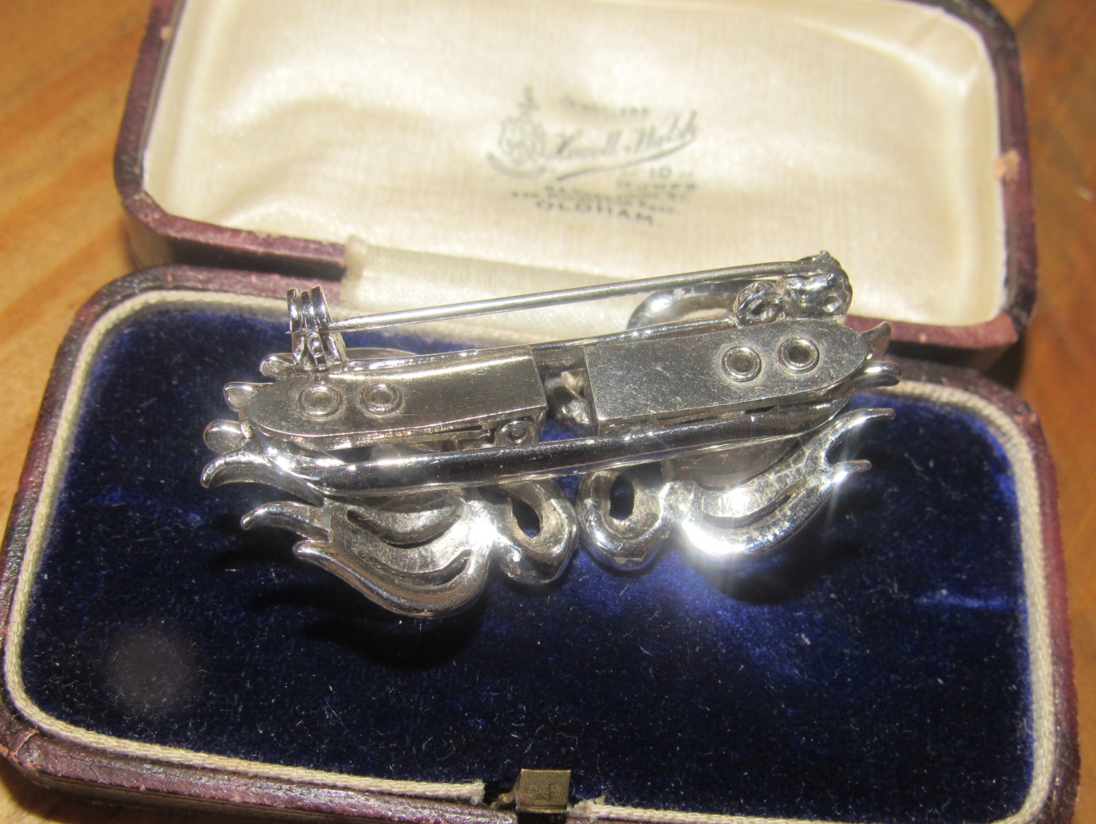 Vintage art deco silver marcasite duette convertable brooch pin hair fur clips