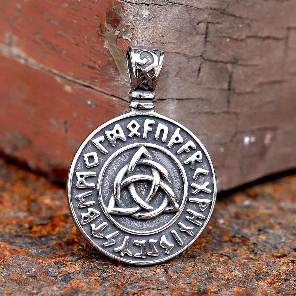 Viking Celtic Knot Rune Necklace Stainless Steel Necklace