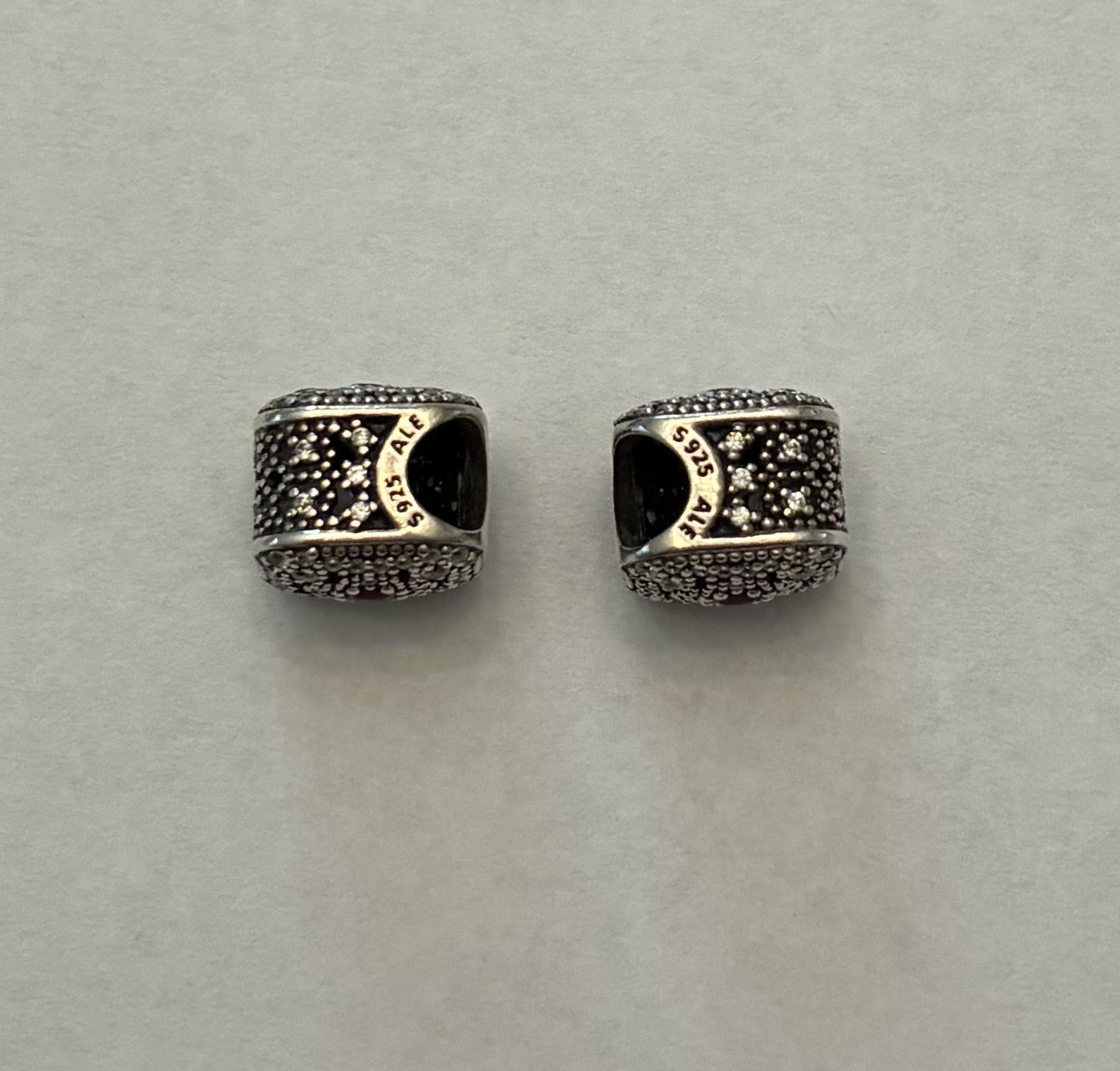 Set of 2 – Pandora Fairytale Treasure Charms Pave Sterling Silver