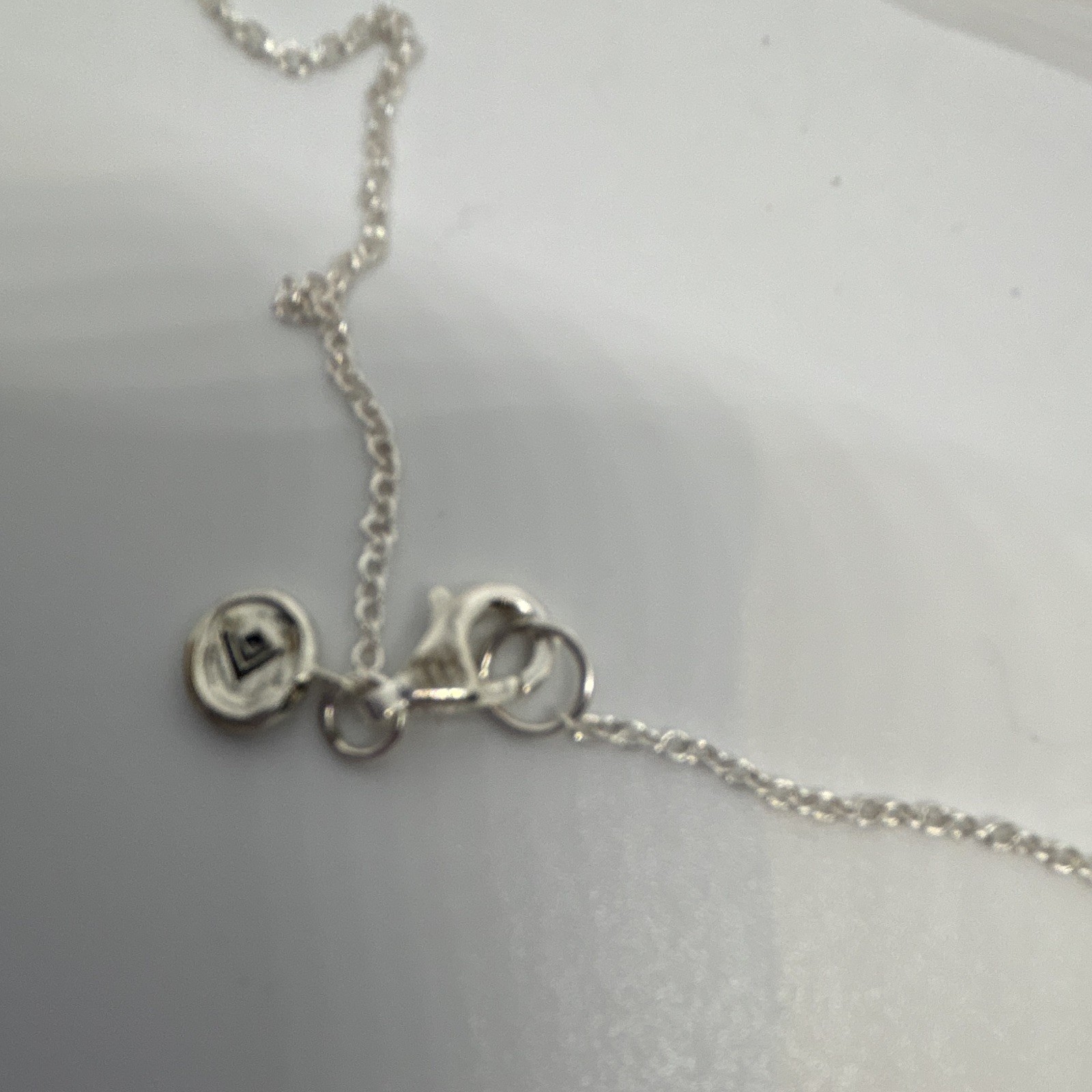 Silpada Silver Rectangle Charm Pendant Cable Chain Necklace, No Stone, Signed