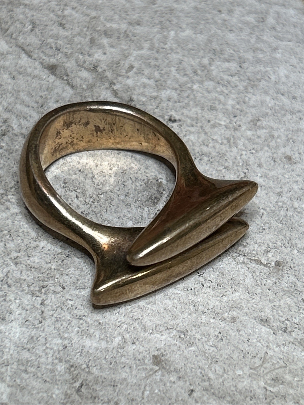 56. Monica Castiglioni MC Bronze Rose gold tone Open Design Ring 13.4g, 6.5-.75s