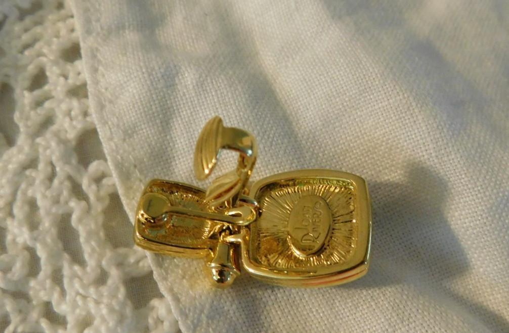 Joan Rivers Classics Collection Faux Amber Enamel Clip On Earrings