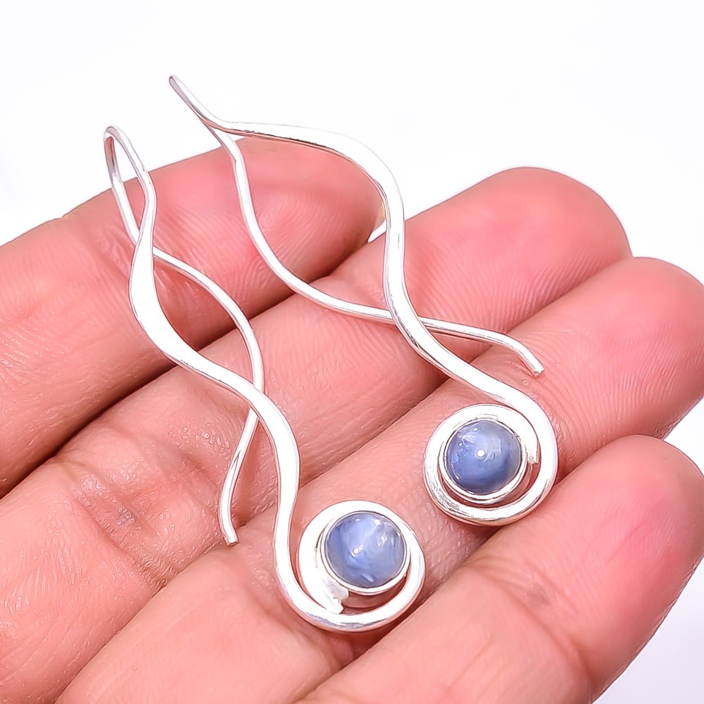 Natural Kyanite – Nepal Gemstone 925 Sterling Silver Earring 1.87″ E947026320