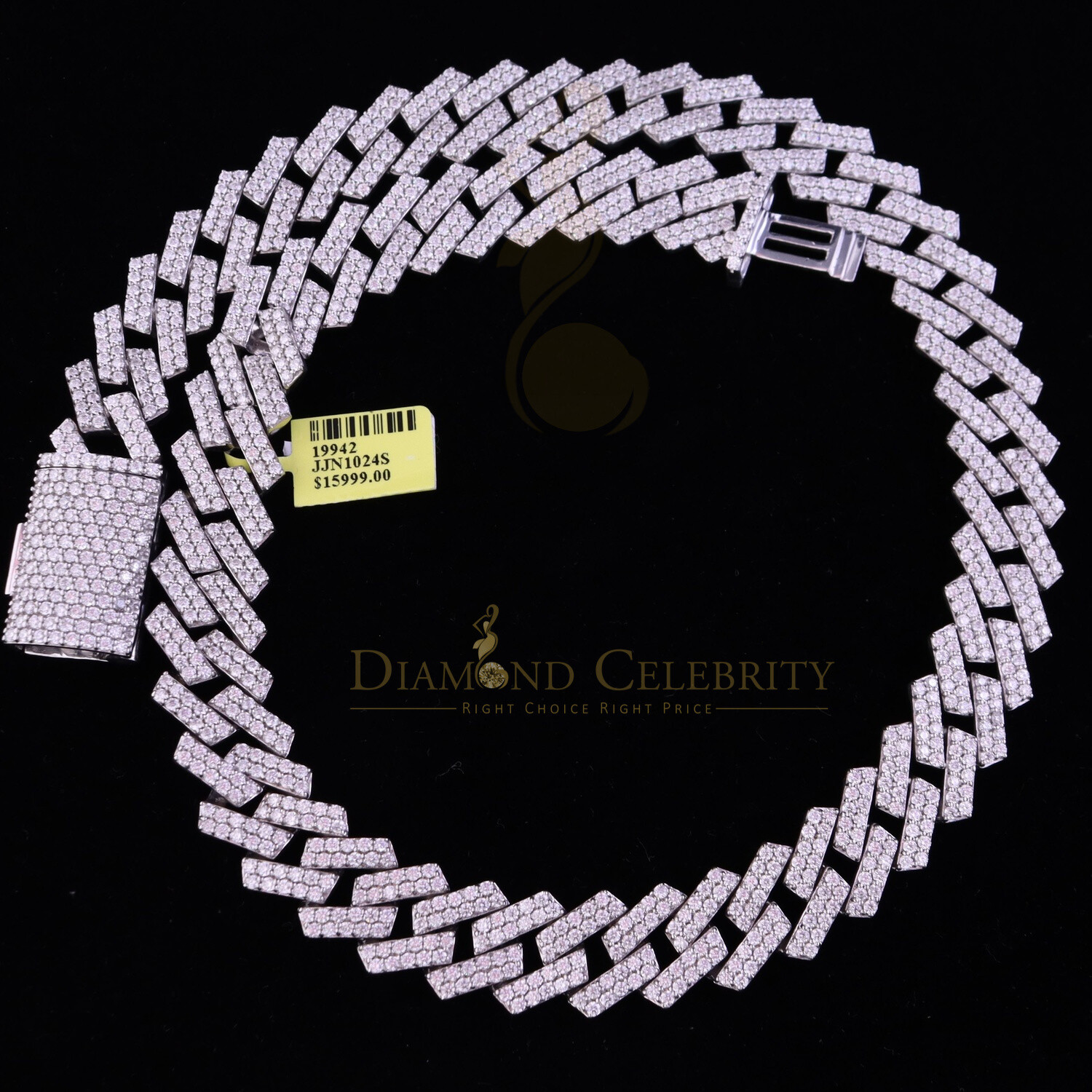 925 Silver 40ct Moissanite White Men’s Cuban Necklace SZ 20inch & 16mm Width