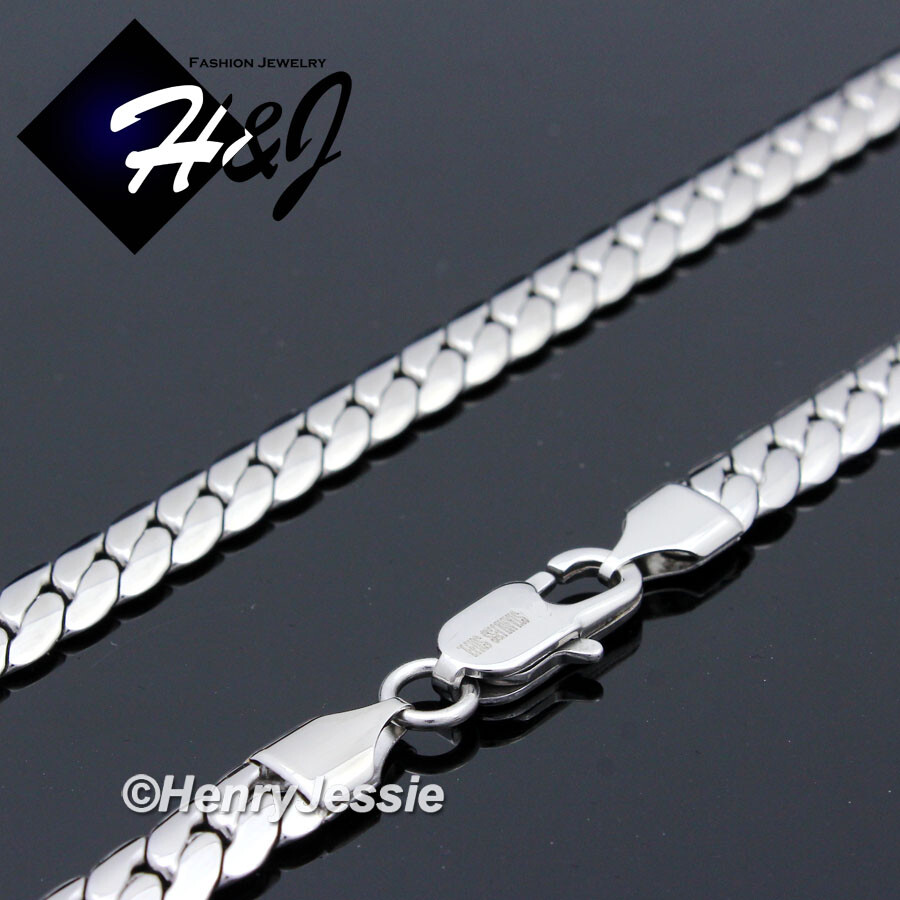 8.5″MEN Stainless Steel 6mm Silver Miami Cuban Curb Chain Bracelet