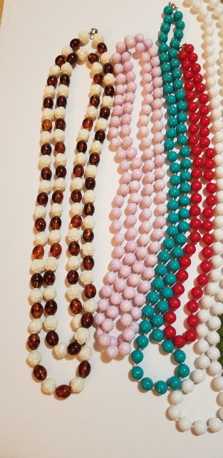 Lot Of 10 Vintage To Now Plastic Bead Necklaces – See Description