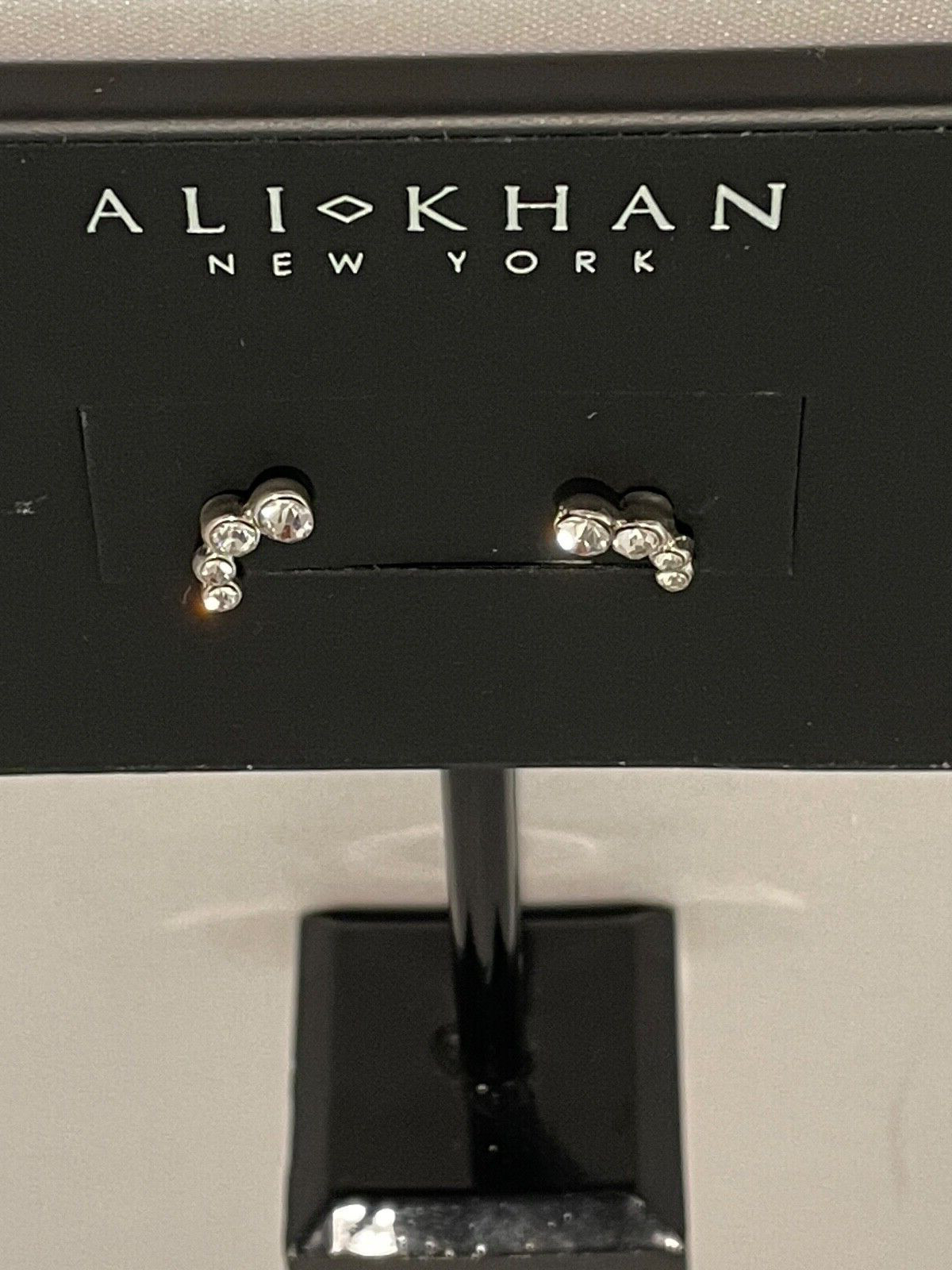 Stud Crystal Earrings by Ali Khan Mini 4 Stones New with Tags Classic Stunning