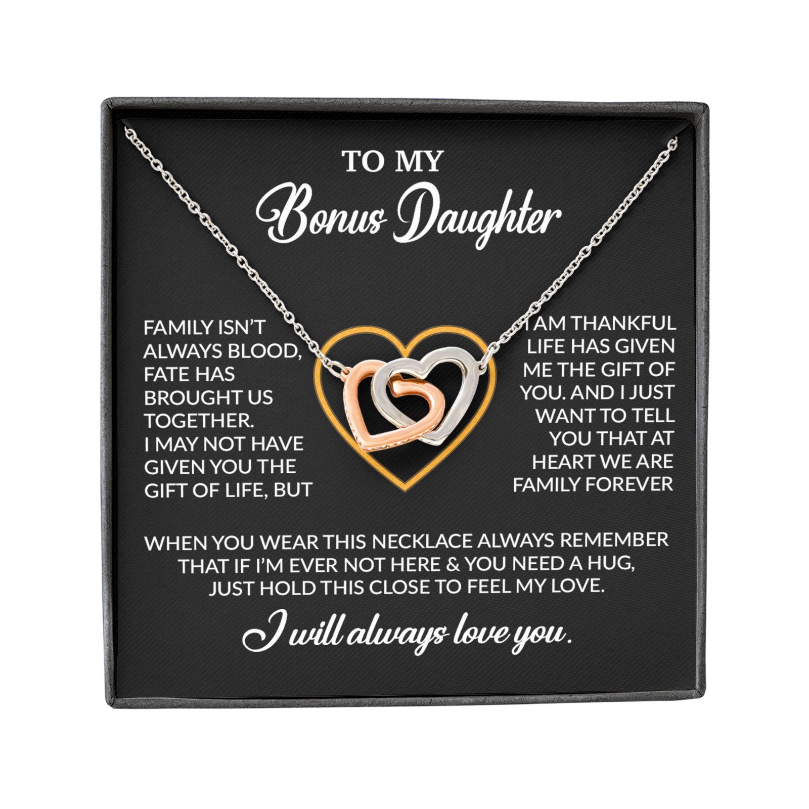 To My Bonus Daughter Necklace, Gift for Bonus Daughter, Step Daughter Birthday