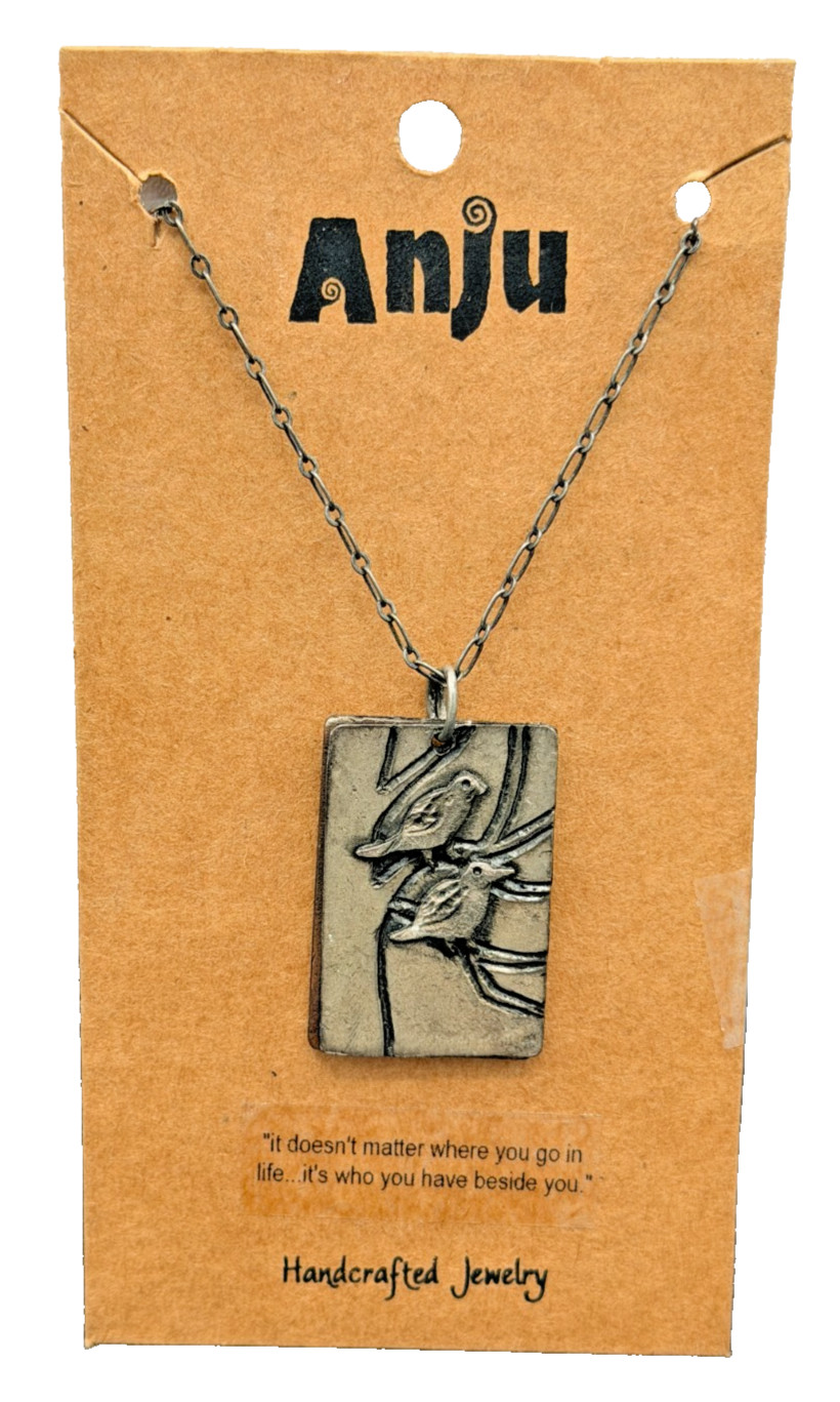 Anju handcrafted Birds On Tree Branches Necklace “Who You Have Beside You Quote”