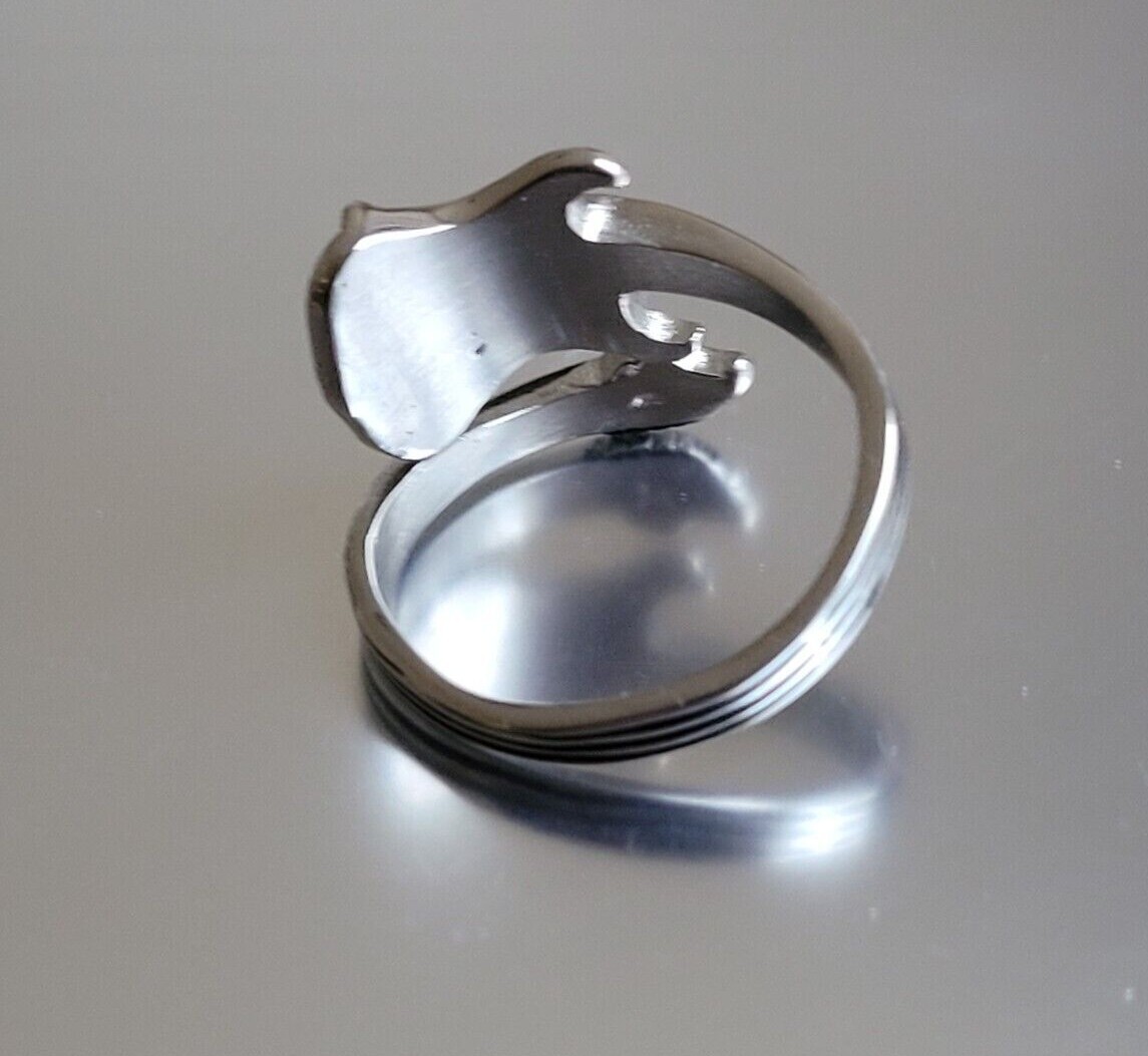 Stainless Steel Guitar Spoon Ring – Musician Adjustable Boho Band