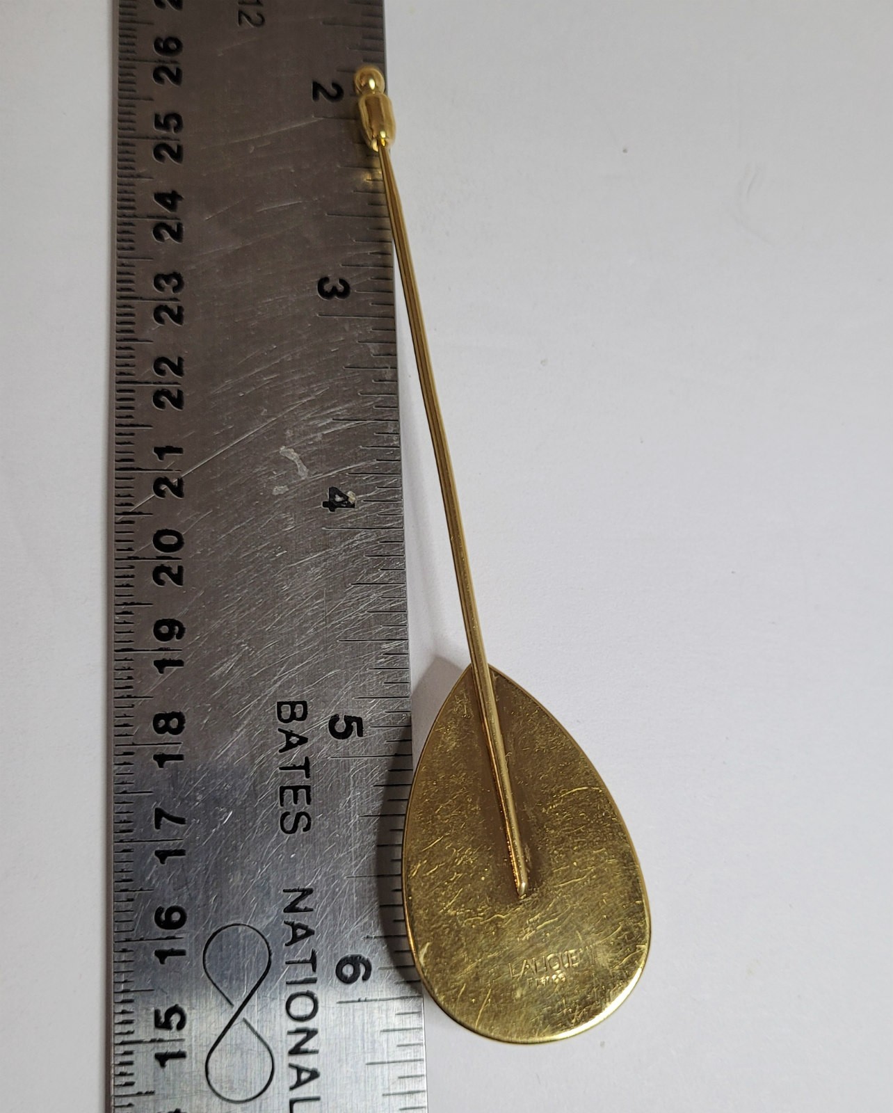 Lalique Clear Crystal Stick Pin Heliconia Leaf France