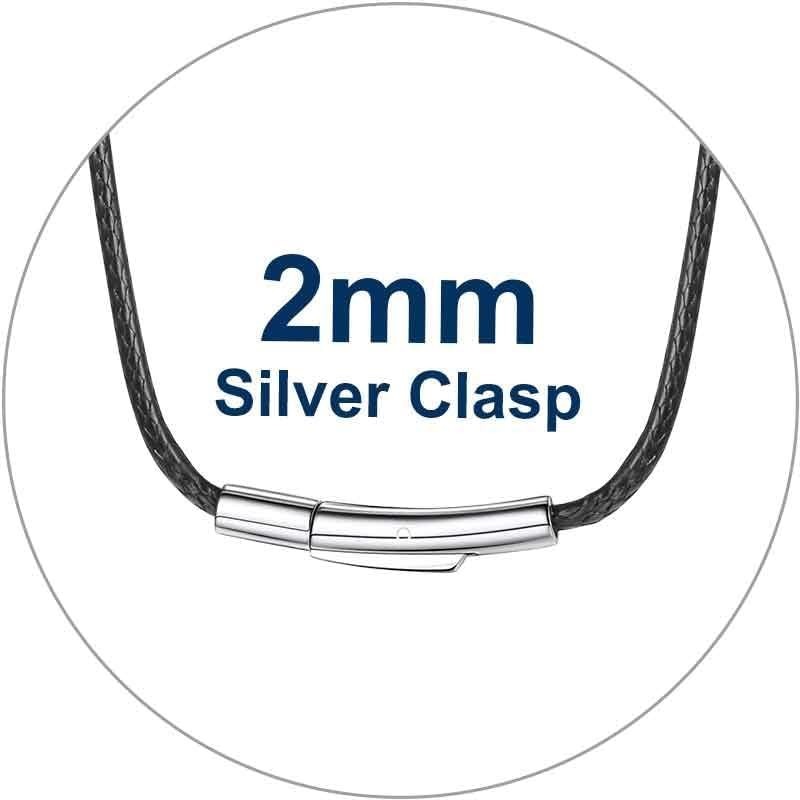 Men’s Waterproof Leather Necklace Cord – Custom Lengths 16-30 in., Snap Clasp