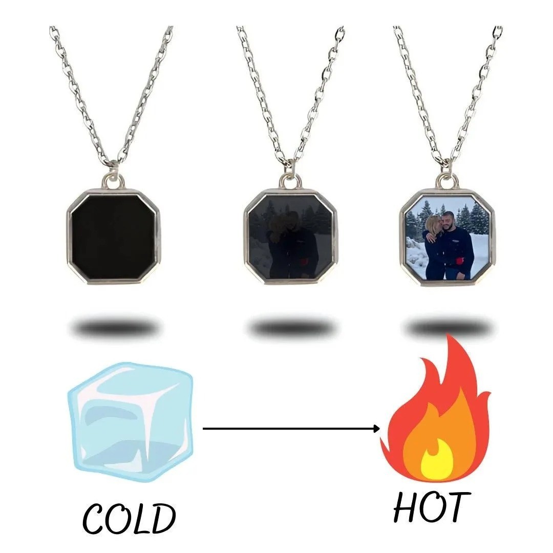 Personalized Heat-Activated Magic Necklace Customized Hidden Picture