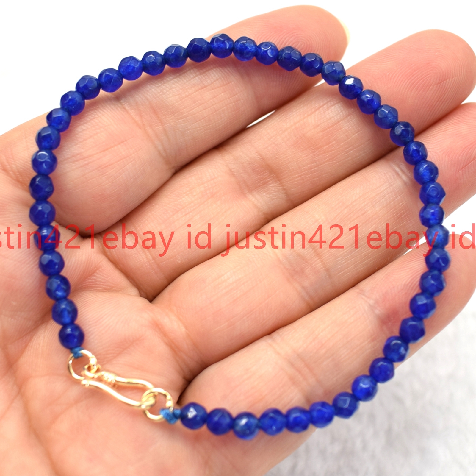 Faceted 4mm Multicolor Round Gemstone Beads Bracelet 7.5″