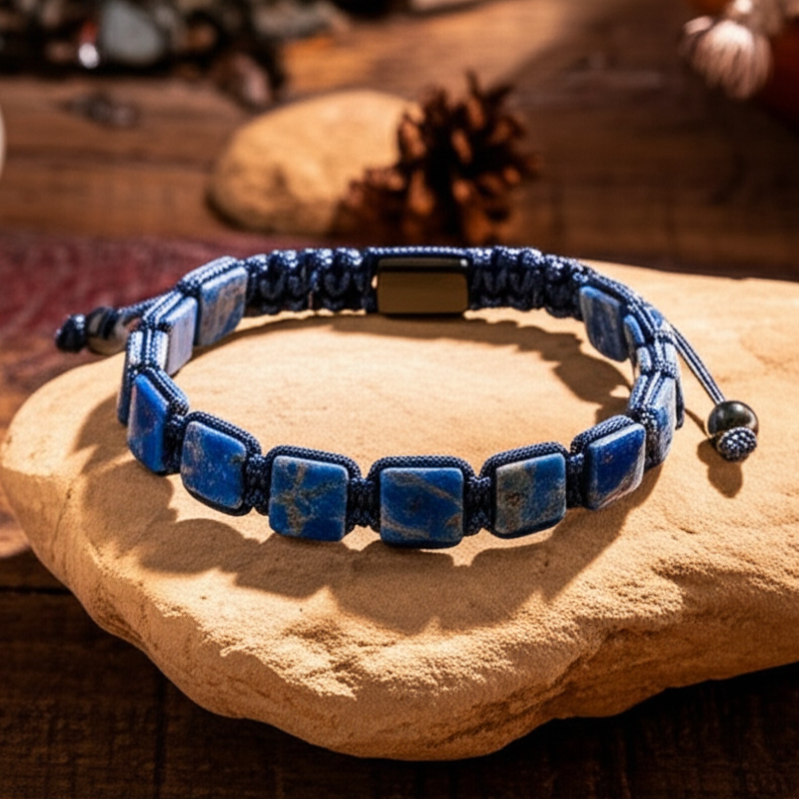 Natural Lapis Lazuli Bracelet Healing Protection Stone Bracelet for Men Women