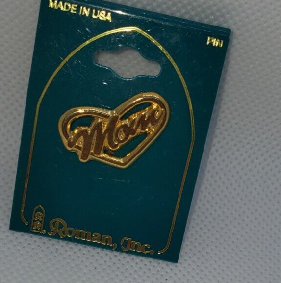 ROMAN, INC. Heart MOM Pin for Lapel, Scarf, Hat, ect NEW!