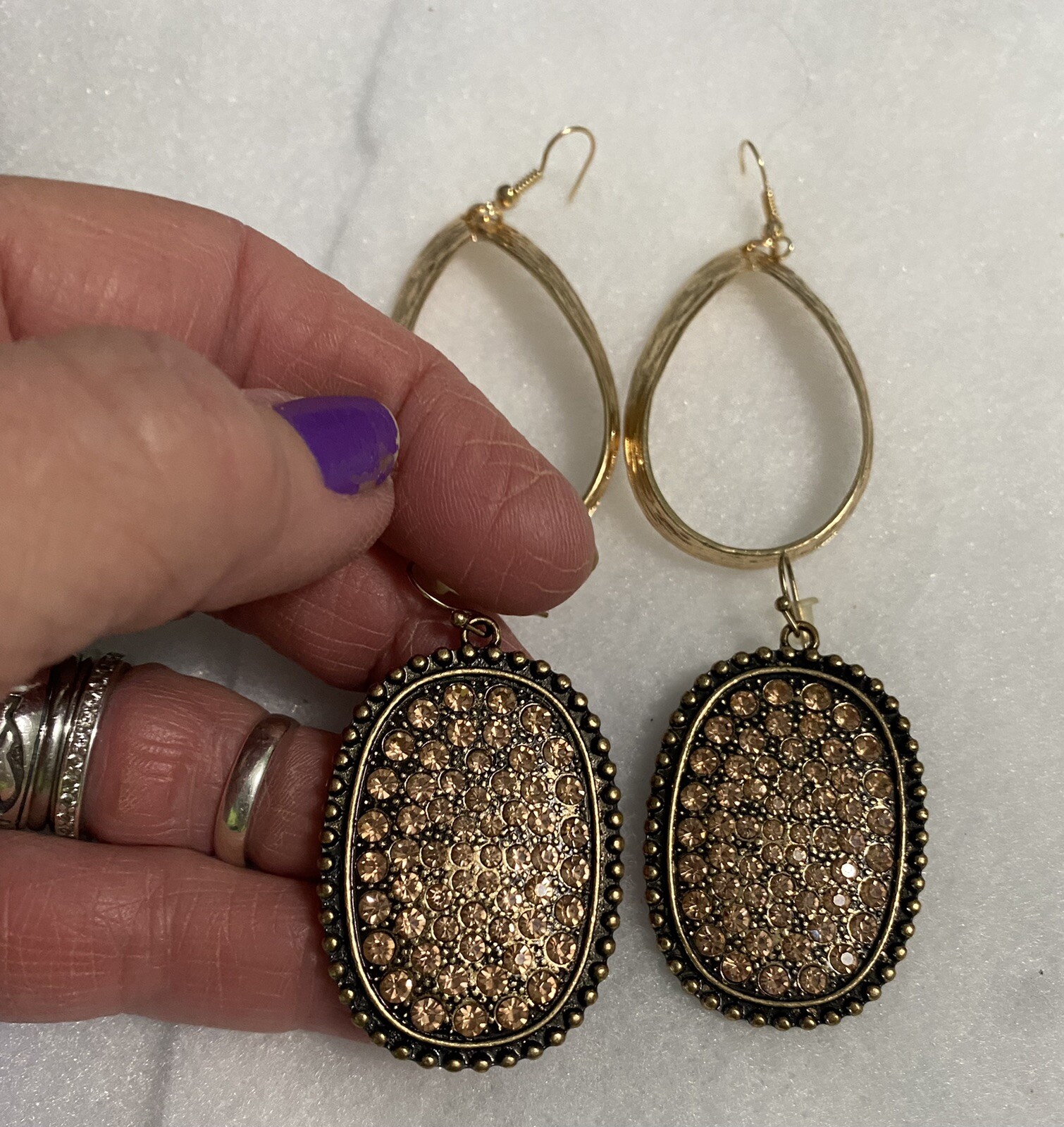 Very Cute Large Dangle Earrings x 8 Pair Preowned