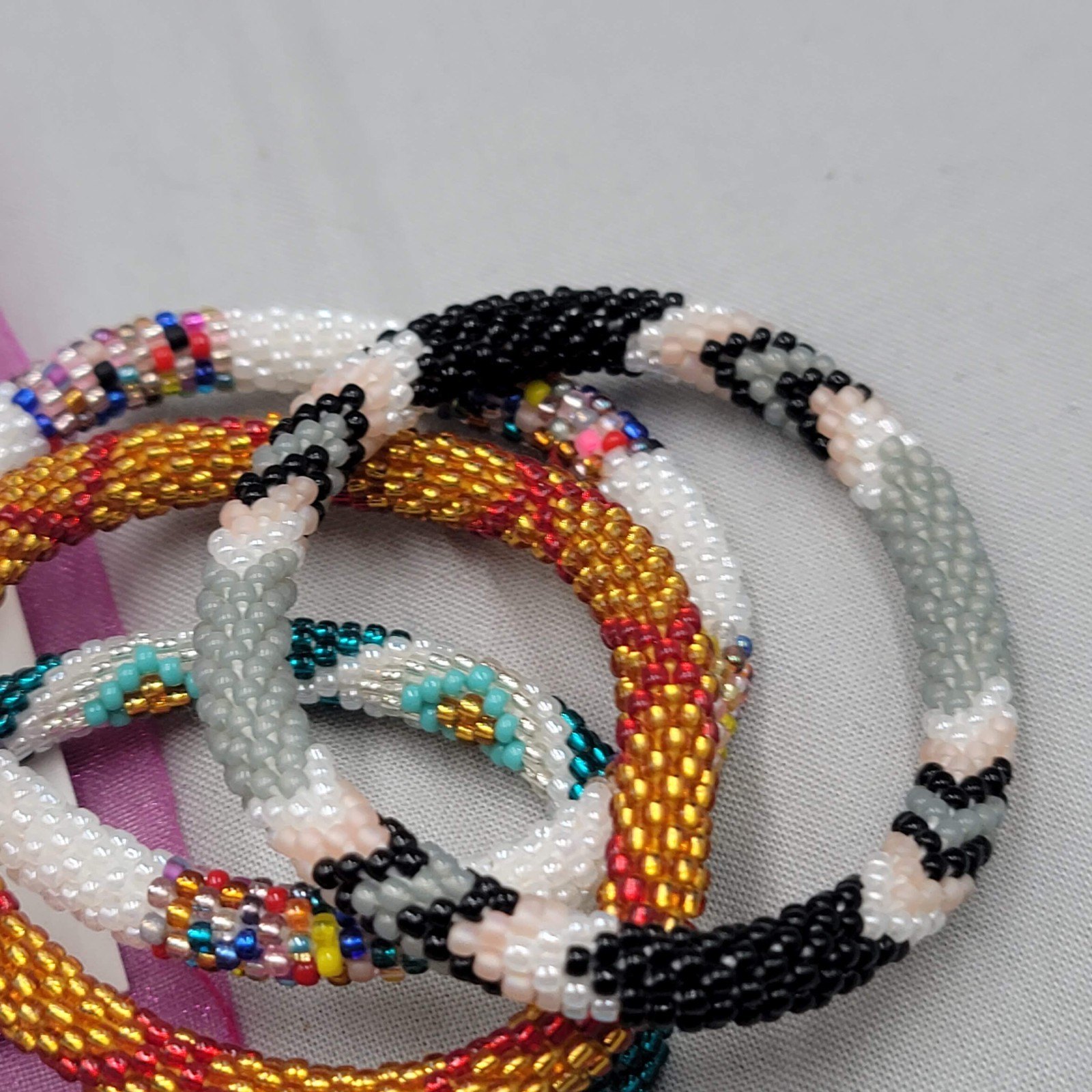 SASHKA Bracelet Lot of 4 New With Tags Multicolor Seed Bead Nepal