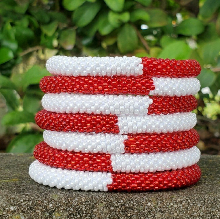 SASHKA RED WHITE STRIPE BRACELET‼️FREE SAME DAY SHIP‼️BUY 3 ANY SASHKA & SAVE‼️