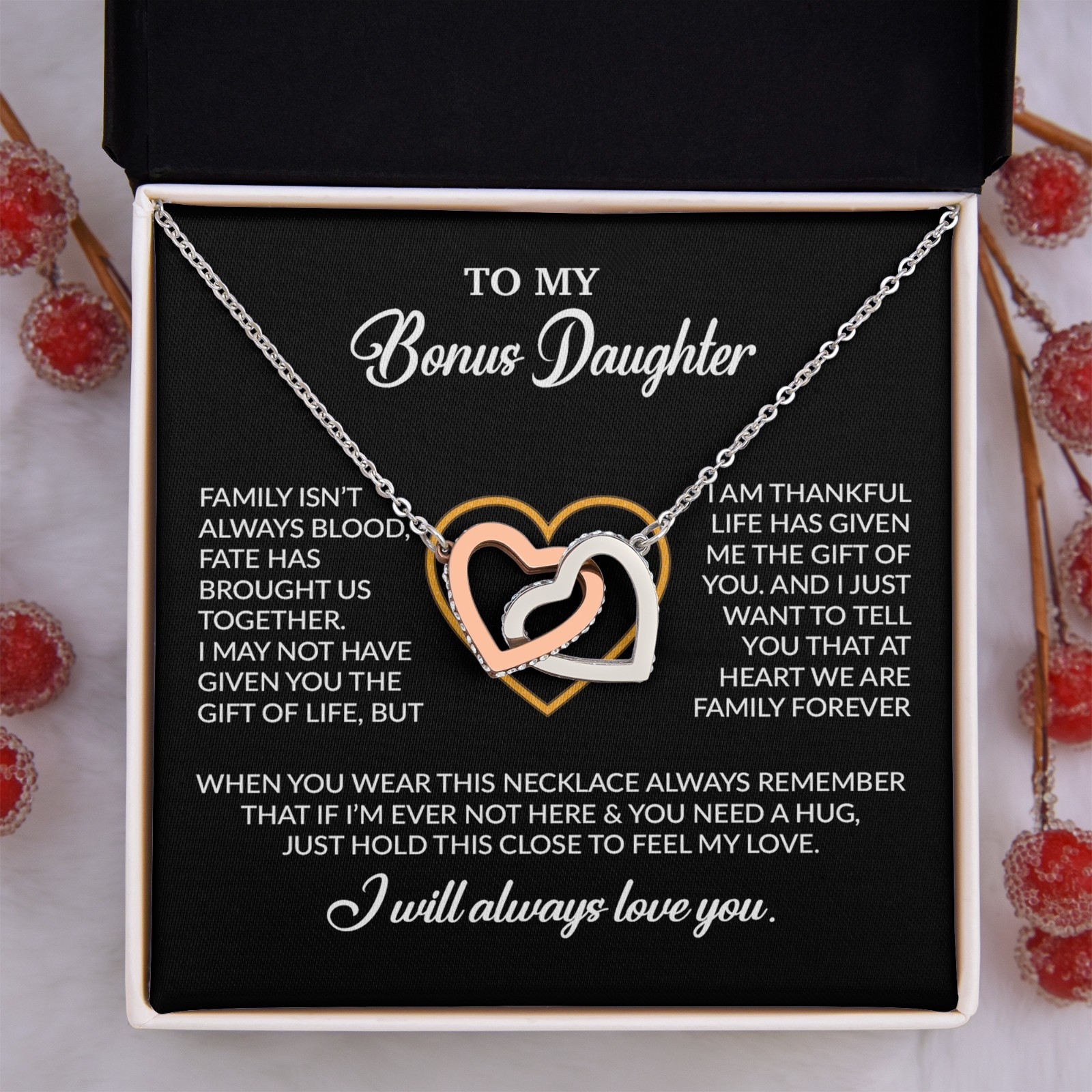To My Bonus Daughter Necklace, Gift for Bonus Daughter, Step Daughter Birthday