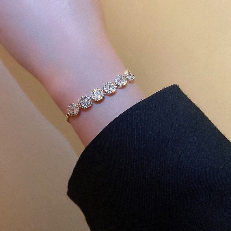 Bracelet Gifts Wedding Crystal Women Jewelry Silver Crystal Cubic Gifts
