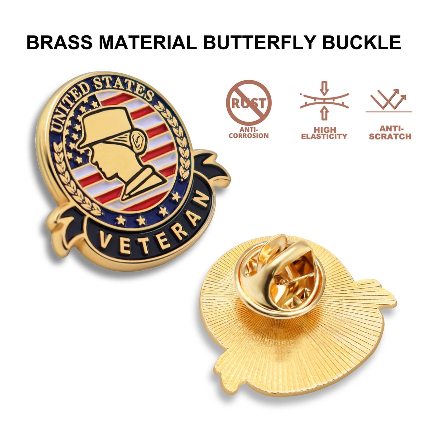 12 Pack US Female Soldier Veteran Lapel Pins – Patriotic American Flag Pin Me…