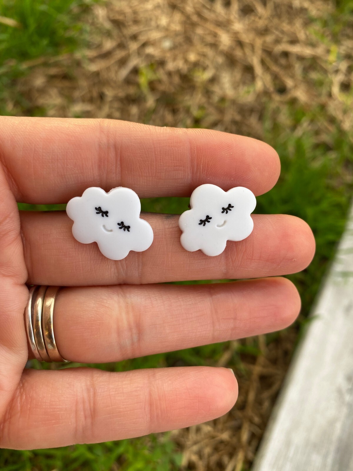 Cloud White Sky Jewelry Stud Earrings