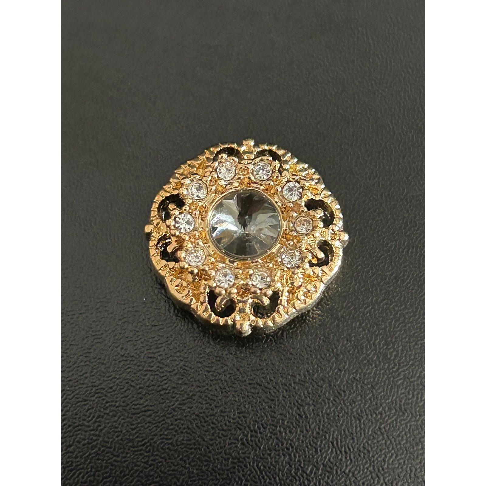 Snap Button Gold Good Crystal Filigree Magnolia And Vine standard Snap Jewelry