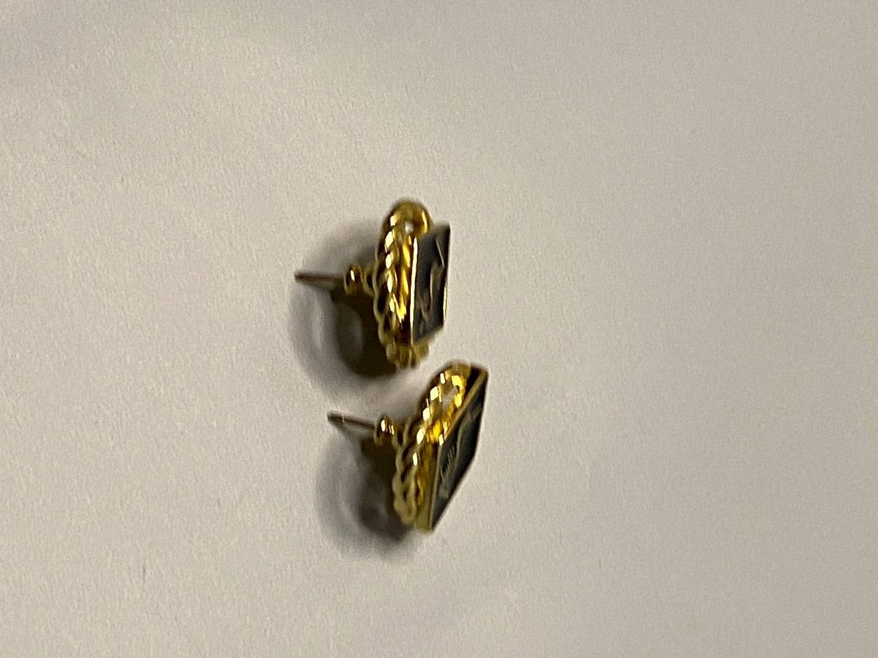 Yves Saint Laurent Twisted Rope Black YSL Earrings 2.5cm