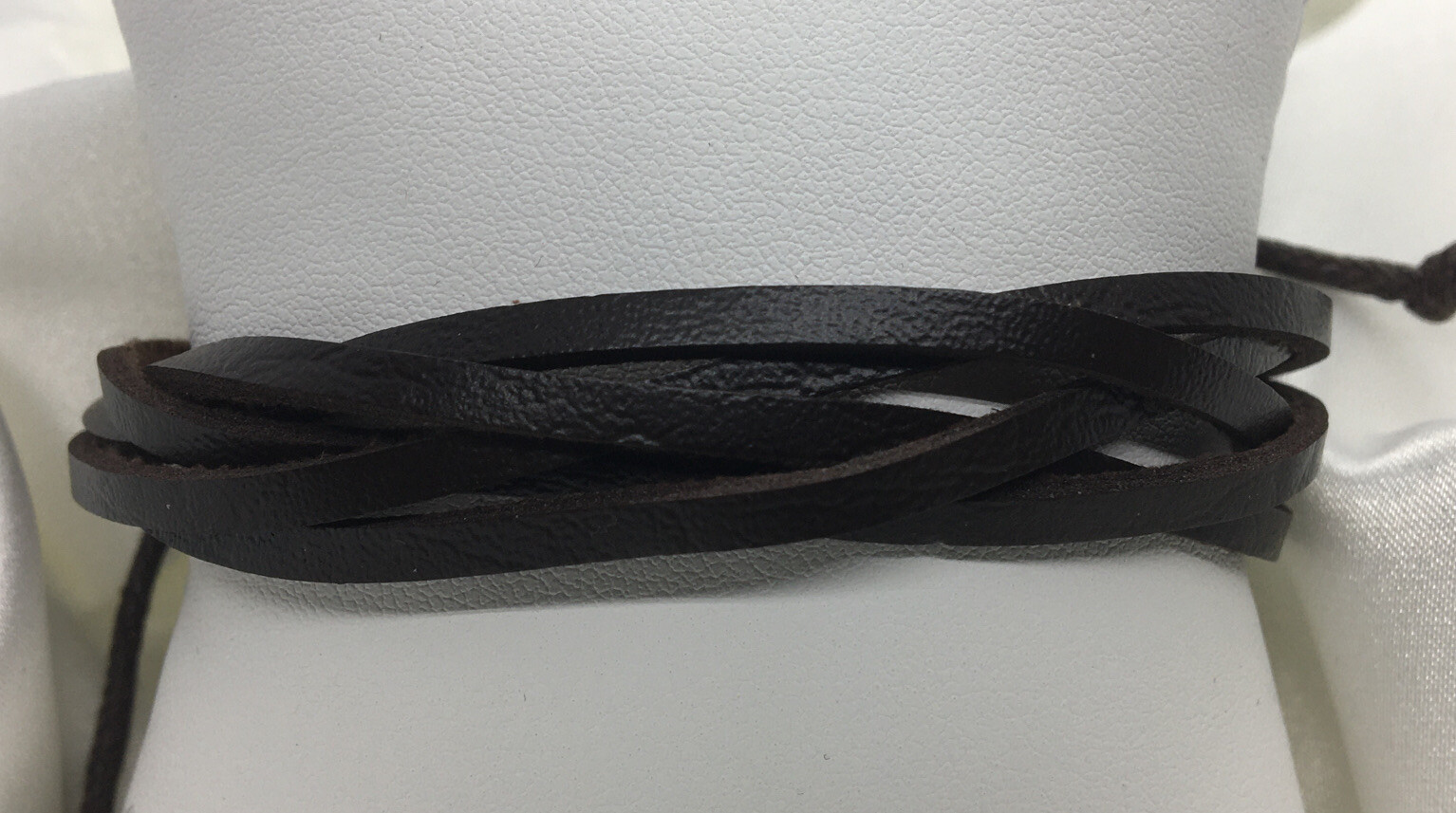 Mens Women Leather Bracelet Wristband Stackable Adjustable Tie 2069