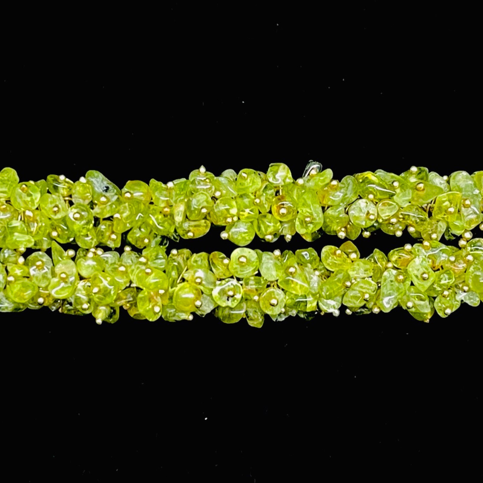 18″ Single Strand Natural Peridot Necklace Sparkling Untreated Rough Chips Beads
