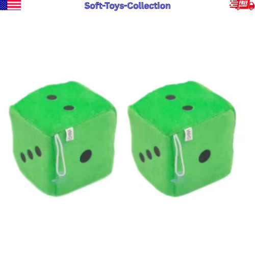 2PCS Fuzzy Dice Car Mirror Hanging Ornament Auto Interior Decor Gift