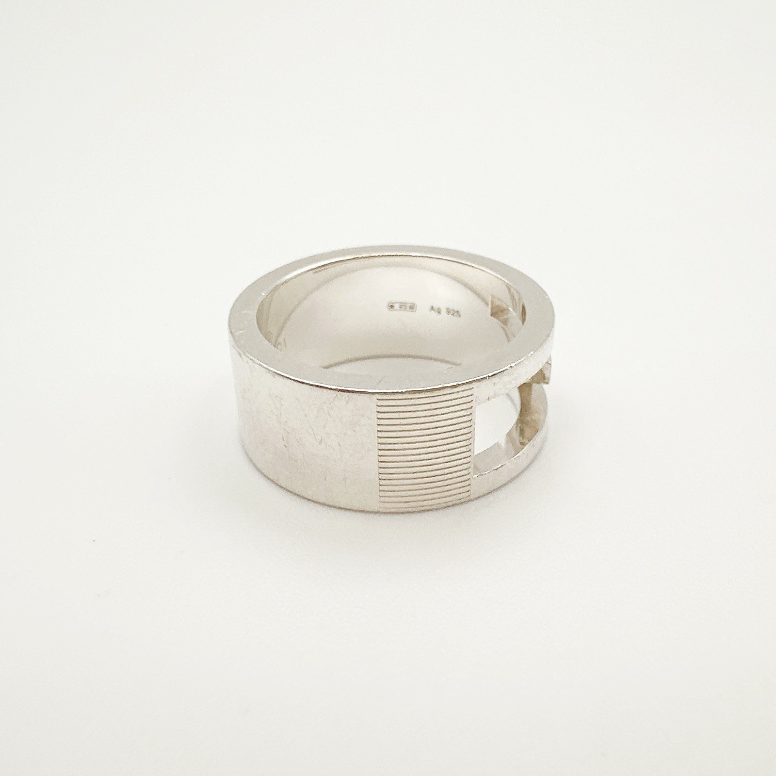 GUCCI Branded G Ring Silver SV 925 Size Marked 11 Fits JP 10.5 US 5.75 EU 50.5