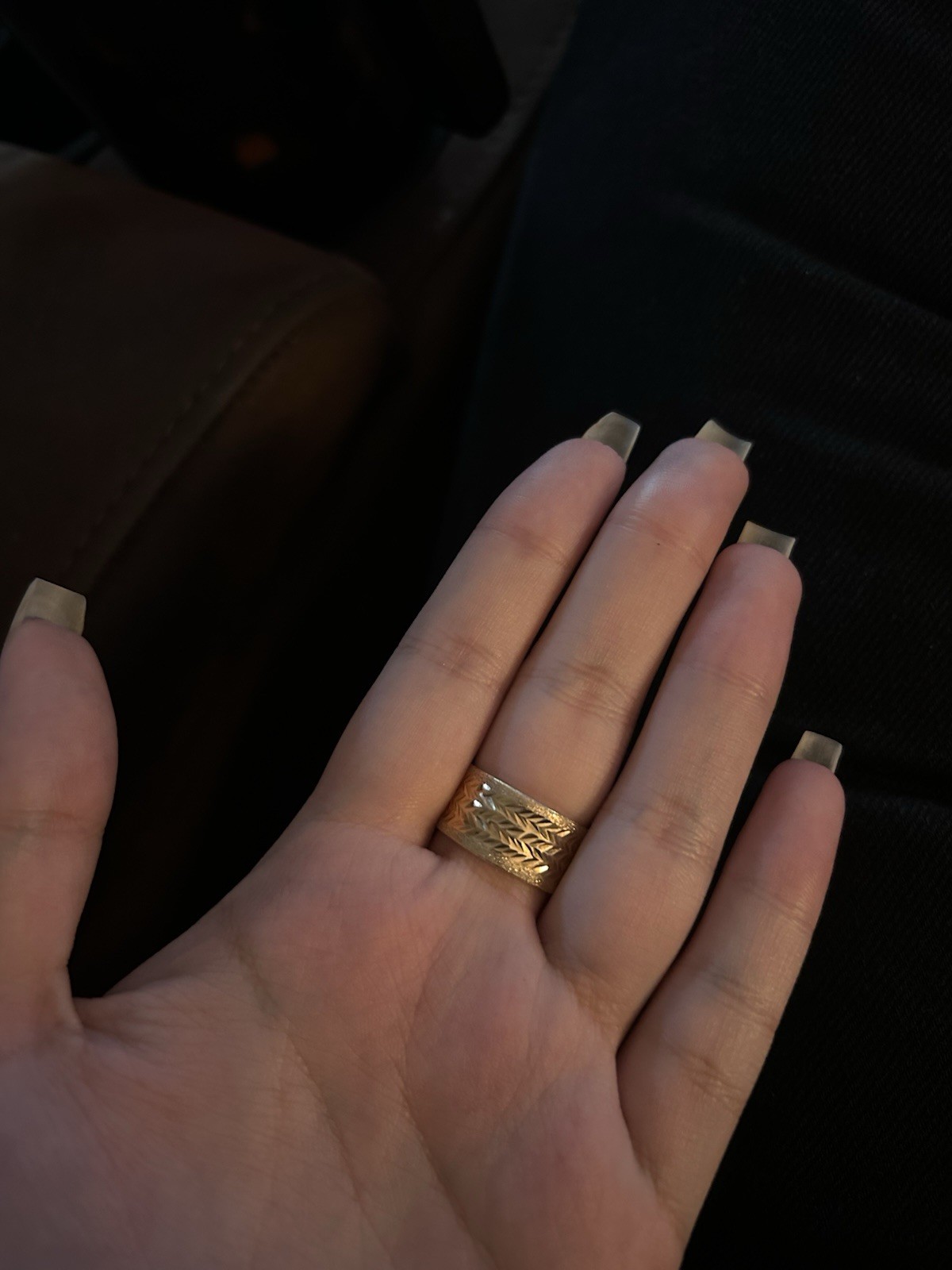 textured solid 10k gold ring
