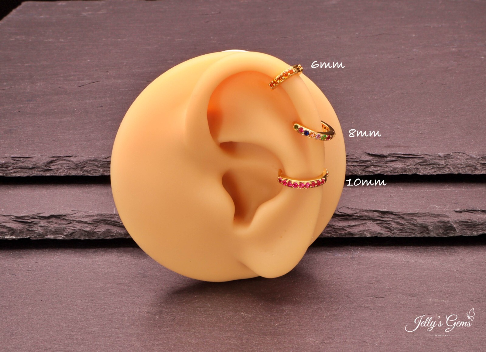 Gold Silver Green Cubic Zirconia Platinum Rose Earring Lobe Helix Cartilage