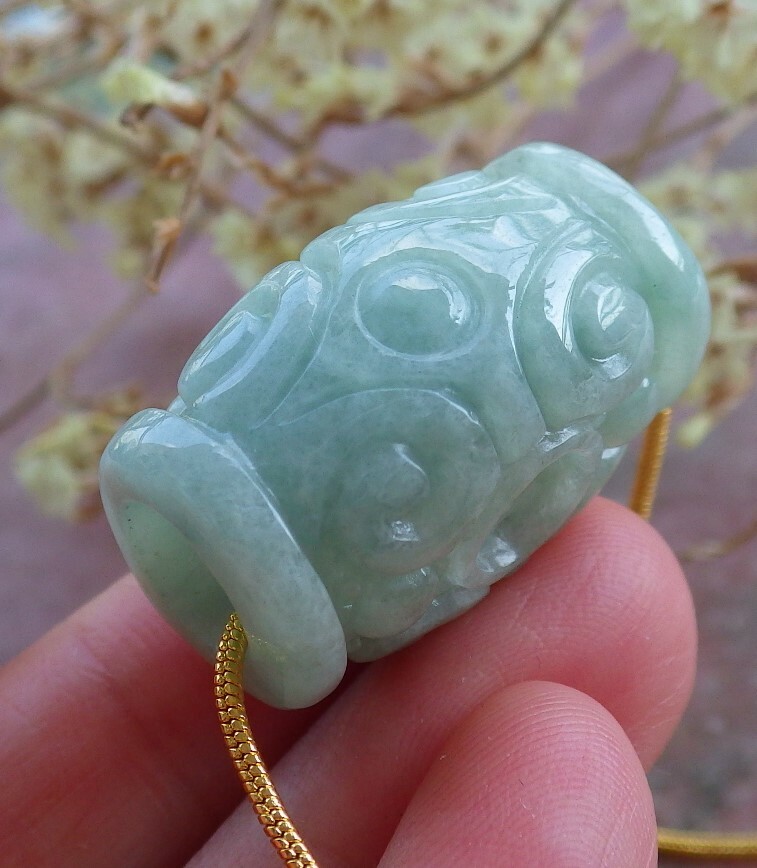 1Pcs Certified Lavender Green Natural A Jade jadeite Pendant Flower Bead 469874