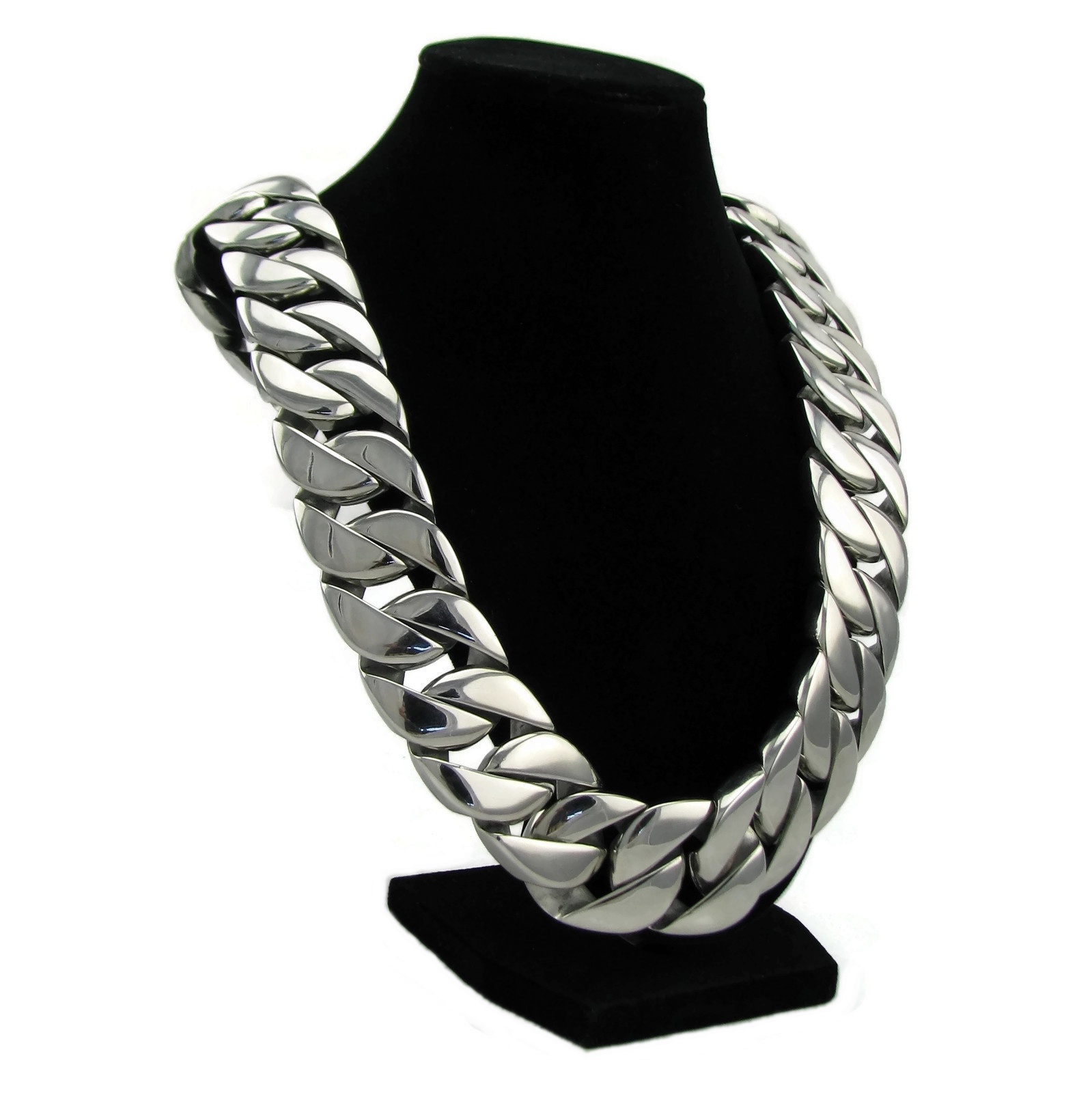 Men’s Heavy 30MM Thick Chain Silver Cuban 316L Stainless Steel Huge 28″ Necklace