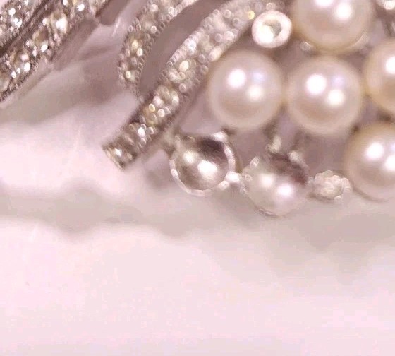 Vtg Cascading Faux Pearl Bouquet Silvertone Brooch Pin Unsigned Missing 3 Beads