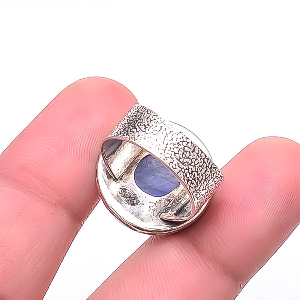 Kyanite -Nepal Oxidised 925 Sterling Silver Ring s.6 R45, Christmas Gift