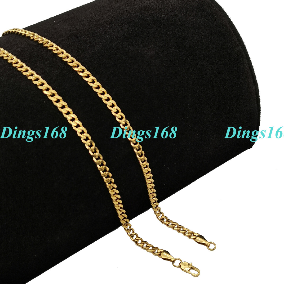 18K Yellow Gold Plated GP TARNISH-FREE 4/5mm/7mm Wide Cuban Chain Necklace A062