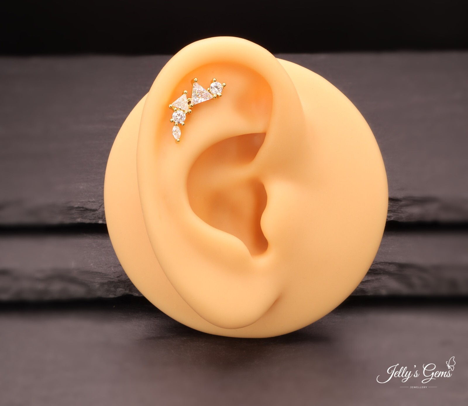 Beautiful Gold Silver Rose Cartilage Helix Conch Earrings Surgical steel UK-Made