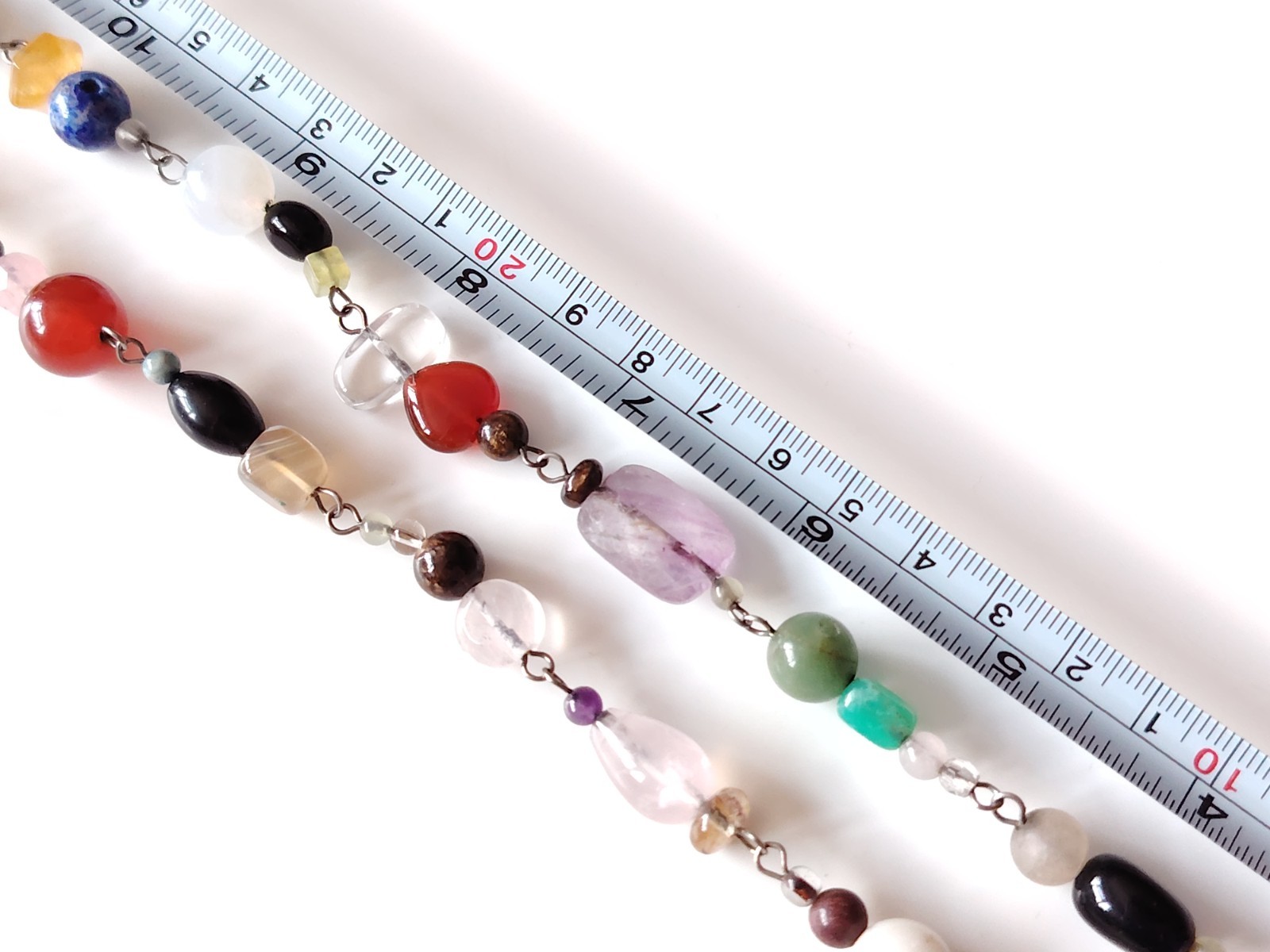 Mixed Stone Bead Necklace Quartz Amethyst Sodalite Carnelian Aventurine