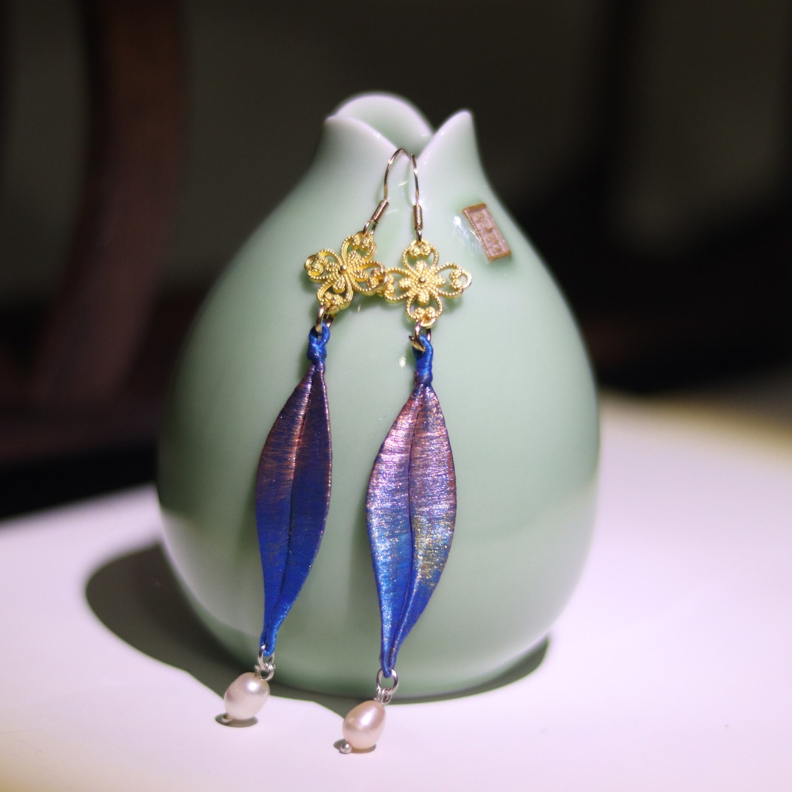 Chinese Style Hanfu Earrings Vintage Qipao Floral Handmade Ear Cuffs Jewelry