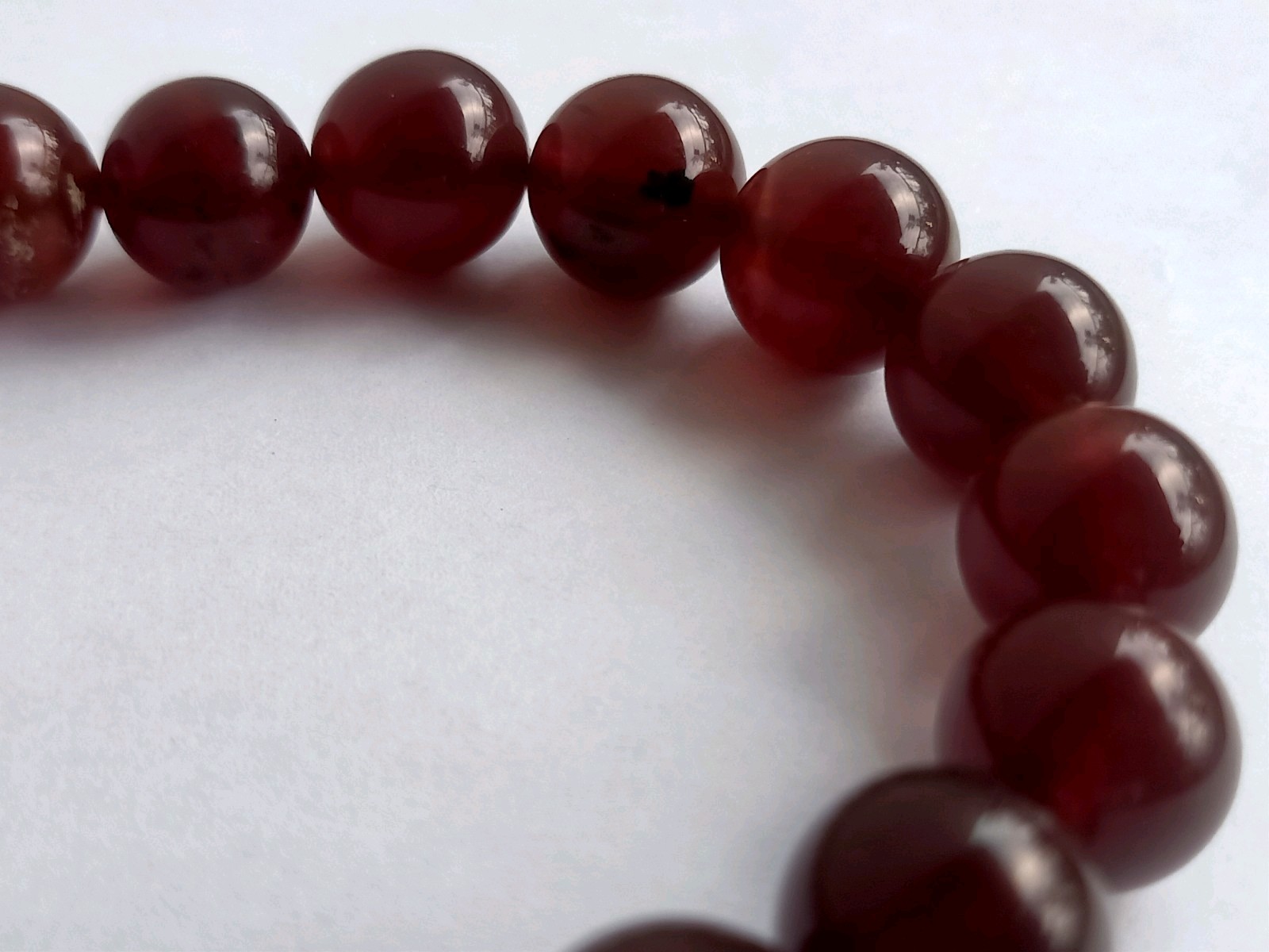 12mm Natural No Treatment Red Amber Round Beads Bracelet
