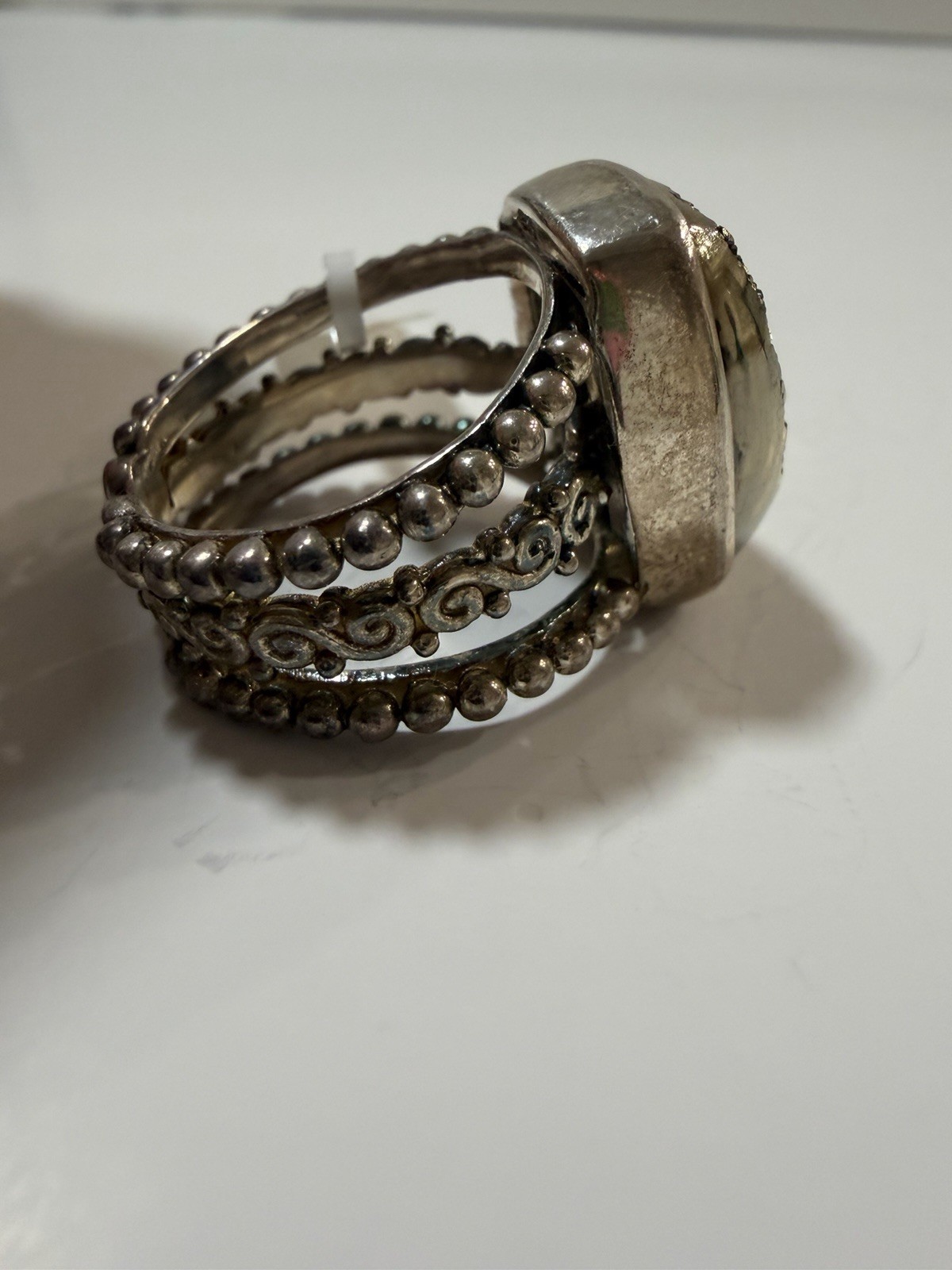 VTG Sajen 925 Sterling Silver Gold Pyrite DruzyStatement Ring Size 9.5. 13.8g