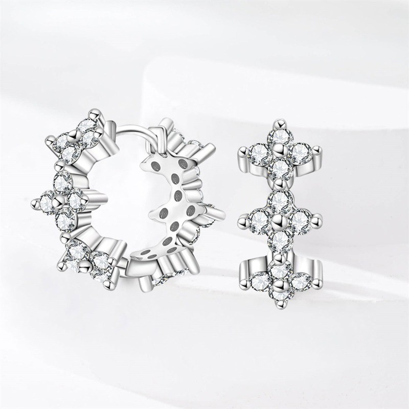PANDACH 925 Sterling Silver AAA CZ Huggie Hoop Earrings For Women Jewelry Gifts